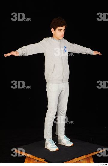 Whole Body Man T poses White Sports Sweatsuit Slim Standing Studio photo references