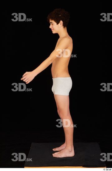 Whole Body Man White Underwear Slim Standing Studio photo references