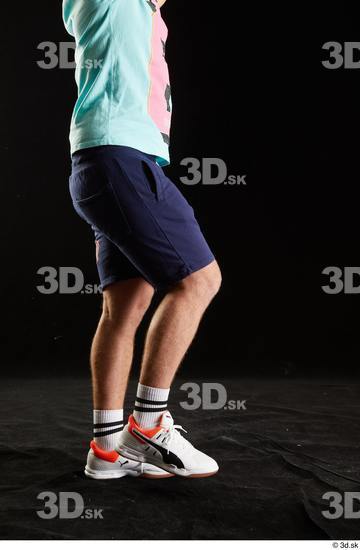 Leg Man White Sports Shoes Shorts Average Studio photo references