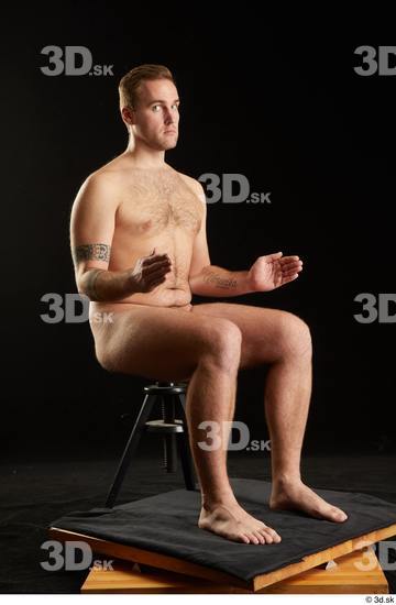 Whole Body Man White Nude Average Sitting Studio photo references