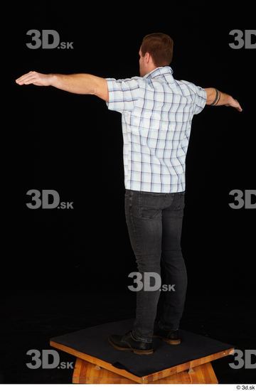 Whole Body Man T poses White Casual Shoes Shirt Jeans Average Standing Studio photo references