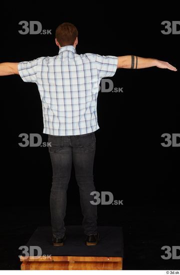 Whole Body Man T poses White Casual Shoes Shirt Jeans Average Standing Studio photo references