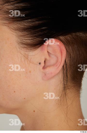 Ear Woman White Casual Average Street photo references