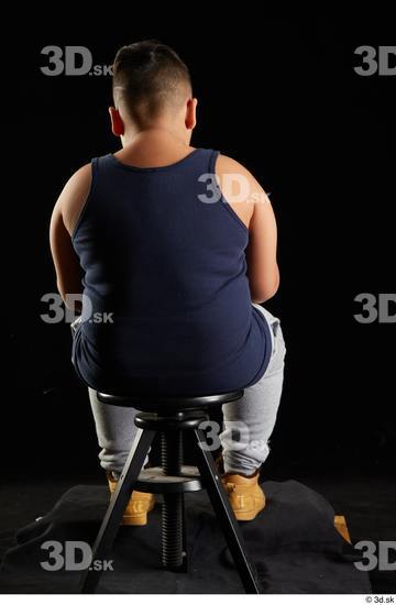 Whole Body Man White Sports Overweight Sitting Top Studio photo references