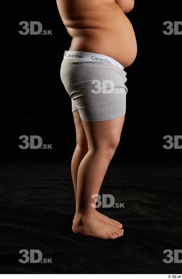 Calf Man White Underwear Overweight Studio photo references