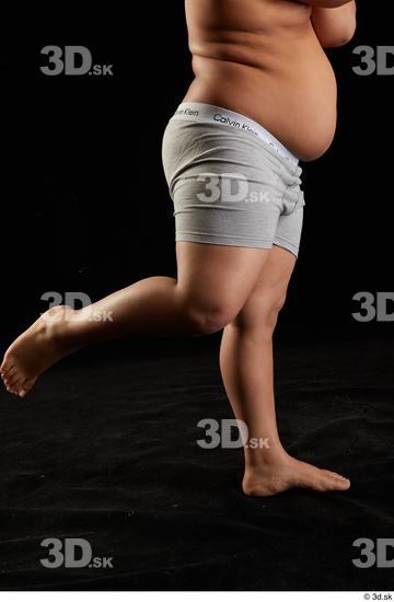 Calf Man White Underwear Overweight Studio photo references