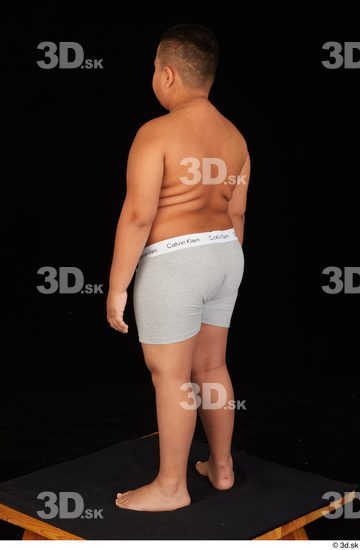 Whole Body Man White Underwear Overweight Standing Studio photo references