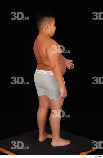 Whole Body Man White Underwear Overweight Standing Studio photo references