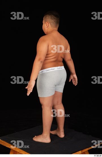 Whole Body Man White Underwear Overweight Standing Studio photo references