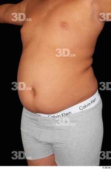 Belly Man White Underwear Overweight Studio photo references