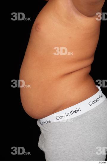 Belly Man White Underwear Overweight Studio photo references