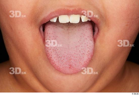 Tongue Man White Overweight Studio photo references