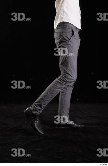 Calf Man White Shoes Trousers Slim Studio photo references