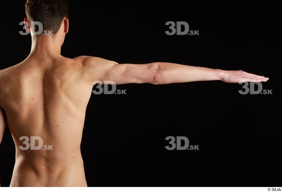 Arm Back Man White Nude Slim Studio photo references