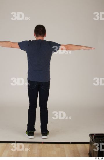 Whole Body Man T poses White Casual Slim Standing Street photo references