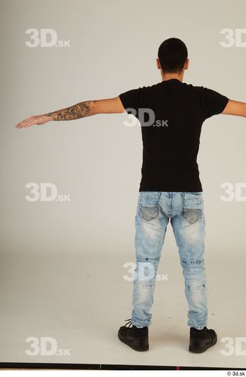 Whole Body Man T poses White Casual Slim Standing Street photo references