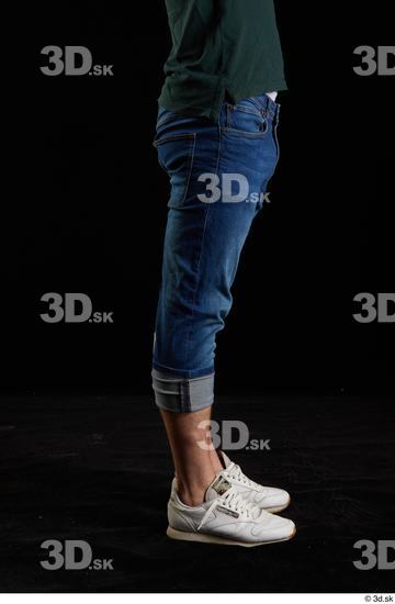 Calf Man White Jeans Slim Studio photo references