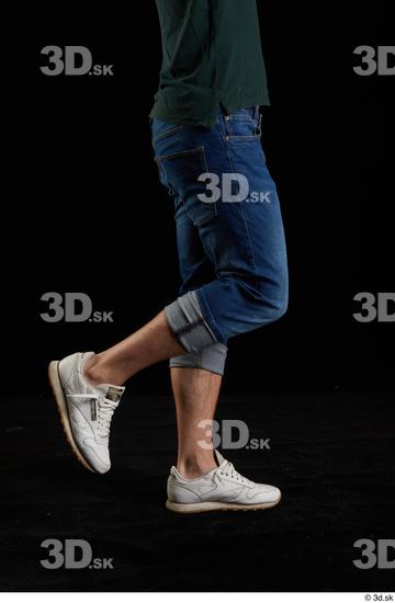 Calf Man White Jeans Slim Studio photo references