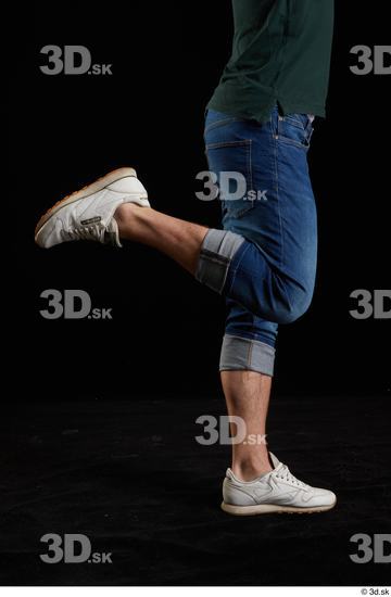 Calf Man White Jeans Slim Studio photo references