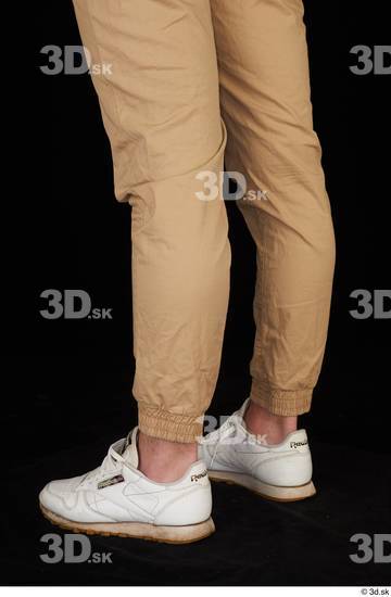 Man White Casual Trousers Slim Studio photo references