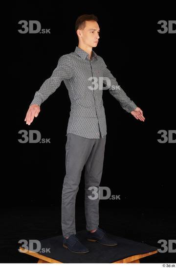 Whole Body Man Trousers Slim Standing Studio photo references