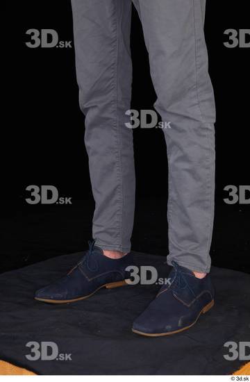 Calf Man Shoes Trousers Slim Studio photo references