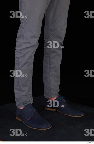 Calf Man Shoes Trousers Slim Studio photo references