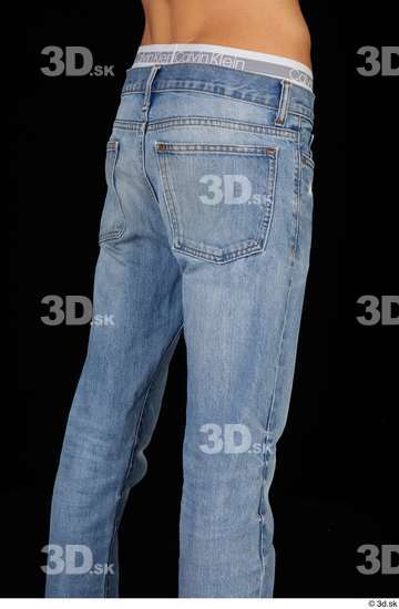 Thigh Man Casual Jeans Slim Studio photo references