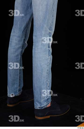 Calf Man Casual Shoes Jeans Slim Studio photo references