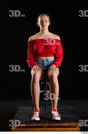 Woman White Slim Female Studio Poses