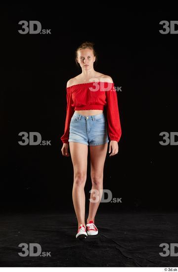 Woman White Slim Female Studio Poses