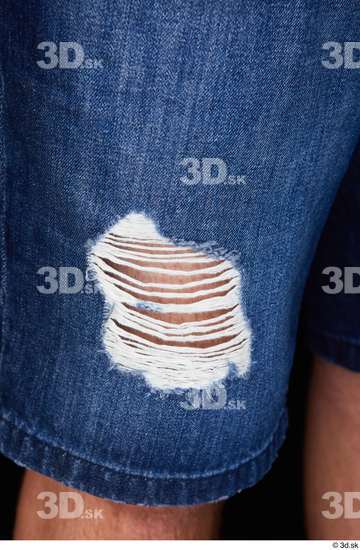 Thigh Man White Casual Jeans Shorts Chubby Studio photo references