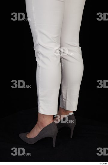 Serina Gomez calf casual dressed grey high heels white trousers  jpg