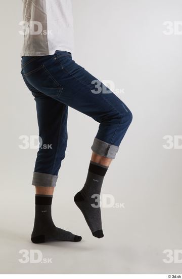 Leg Man White Casual Jeans Slim Studio photo references