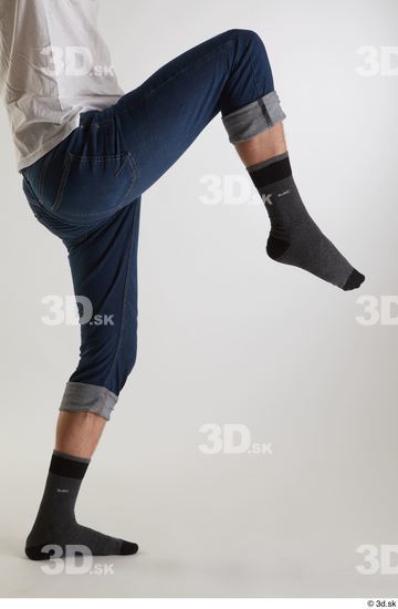 Leg Man White Casual Jeans Slim Studio photo references