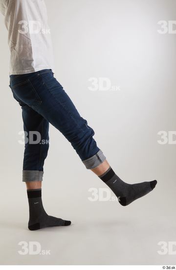 Leg Man White Casual Jeans Slim Studio photo references