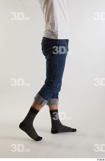 Leg Man White Casual Jeans Slim Studio photo references