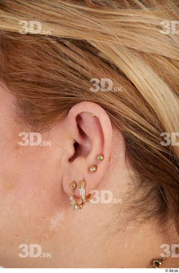 Ear Woman White Casual Chubby Street photo references