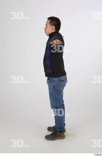 Whole Body Man T poses Asian Casual Slim Standing Street photo references