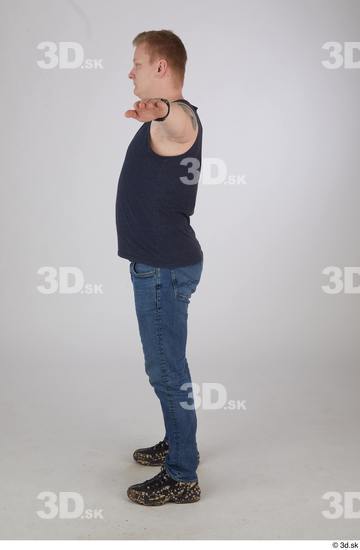 Whole Body Man T poses White Casual Slim Standing Street photo references