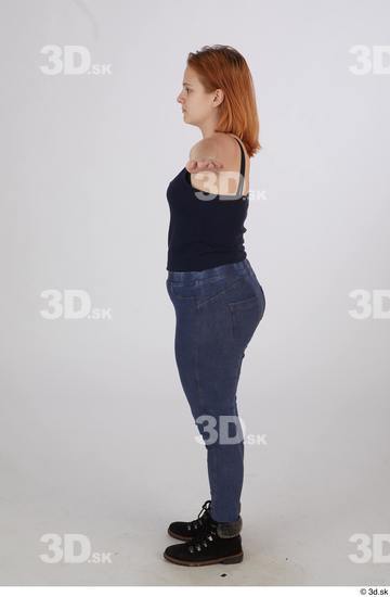 Whole Body Woman T poses White Casual Chubby Standing Street photo references