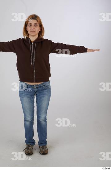 Whole Body Woman T poses Casual Slim Standing Street photo references