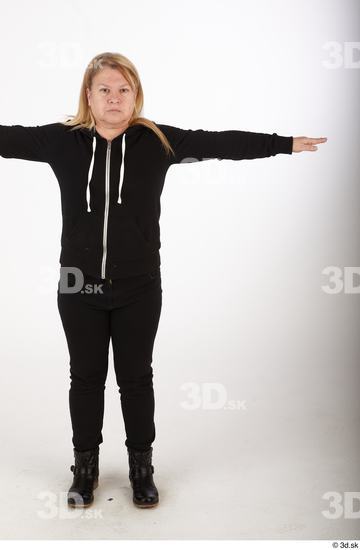 Whole Body Woman T poses Casual Chubby Standing Street photo references