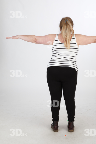 Whole Body Woman T poses Casual Chubby Standing Street photo references