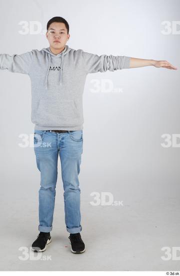 Whole Body Man T poses Asian Casual Slim Standing Street photo references