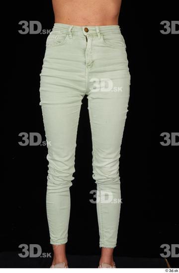 Leg Woman White Casual Jeans Slim Studio photo references