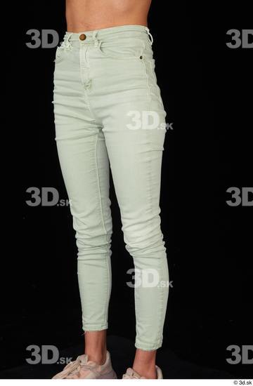 Leg Woman White Casual Jeans Slim Studio photo references