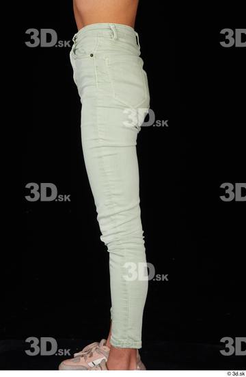 Leg Woman White Casual Jeans Slim Studio photo references