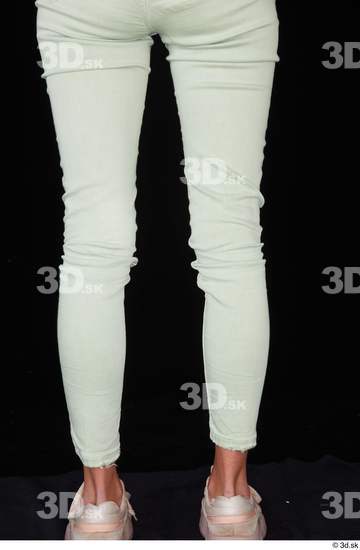 Calf Woman White Casual Jeans Slim Studio photo references