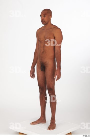 Whole Body Man Black Nude Slim Standing Studio photo references